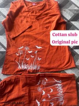 Women Loose Fit Orange Co Ord Set For Summer