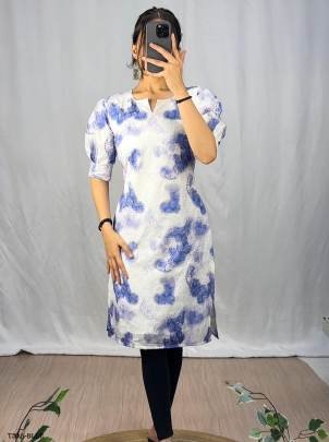 Women Wear Best Blue Hakoba Shibori Print Kurti