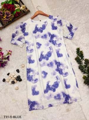 Women Wear Best Blue Hakoba Shibori Print Kurti