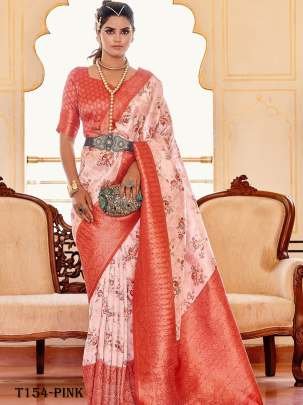Women Wear Pink Soft Silk Saree With Weaving Work