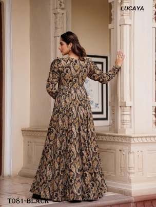 Rayon Black Georgette 3 Piece Indo Western Suit