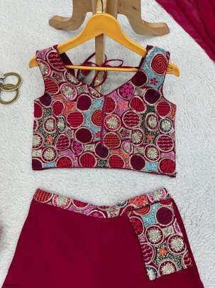 Women Wear Red Georgette Indo Western