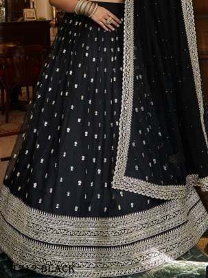 Womens Wear Black Georgette Lehenga Choli