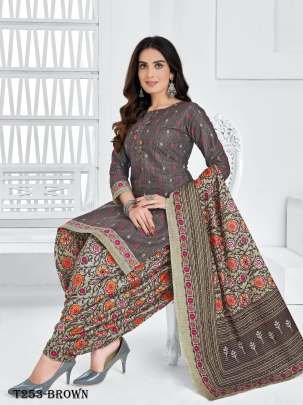 Ladies  Wear Grey Pure Cotton Ready Made Dress