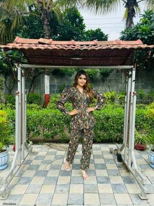 Womens Wear Green Cotton Digital Print Co Ord Set