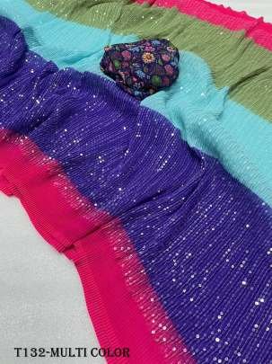 Bollywood Collection Multi Color Georgette Saree