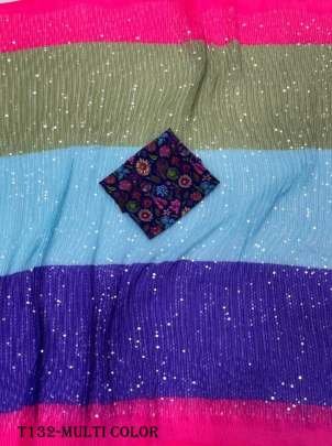 Bollywood Collection Multi Color Georgette Saree