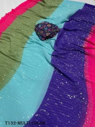 Bollywood Collection Multi Color Georgette Saree