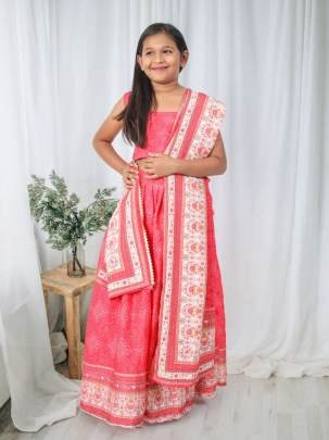 Yaana vol 2 By Aayaa Light Peach Floral Digital Print Kids lehenga Choli 206