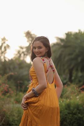 Yellow Color Navratri Gown in Rayon With Gamthi Work and 12 Meter Big Flair