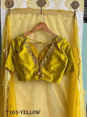 Yellow Organza Silk Saree With Embroidery Work