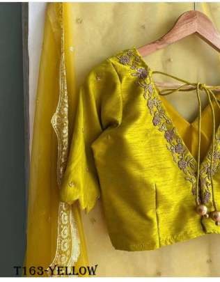 Yellow Organza Silk Saree With Embroidery Work