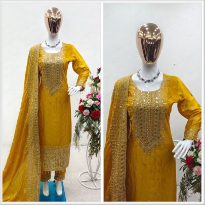 Yellow Sunlit Splendor Kurti with Pant   Dupatta