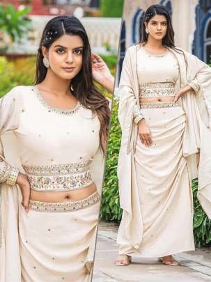 Zara Vol 02 Festival Wear Vichitra Silk Ethnic Indo Western Dress