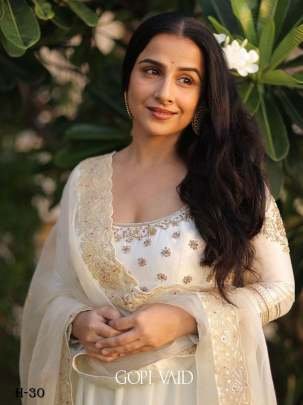 Zari Embroidered Anarkali Gown in Heavy Muslin Cotton