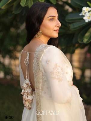 Zari Embroidered Anarkali Gown in Heavy Muslin Cotton