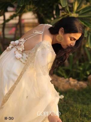 Zari Embroidered Anarkali Gown in Heavy Muslin Cotton