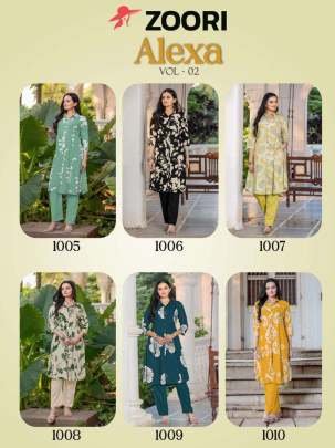 Zoori Brand Alexa Vol 2 Ladies Stylish Rayon Printed Kurtis Set