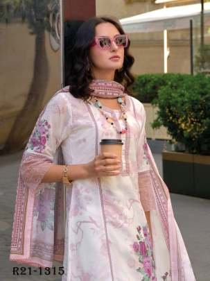 Zulika Peach Digital Printed Cotton Top Set