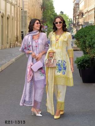 Zulika Yellow Digital Printed Cotton Top Set