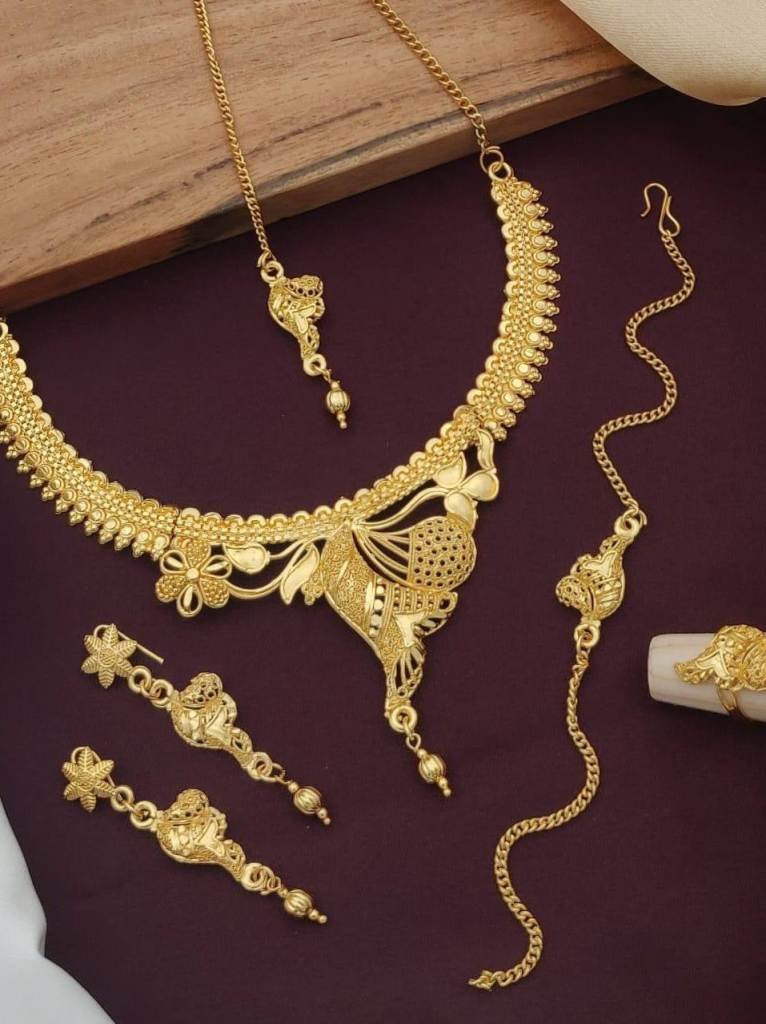Wedding Wear Gold Plated pcs Necklace Combo Set-3