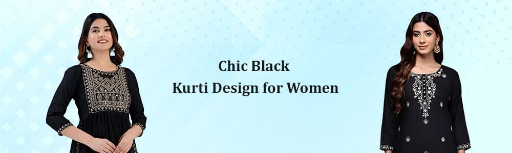 Black Colour Kurti for Women
